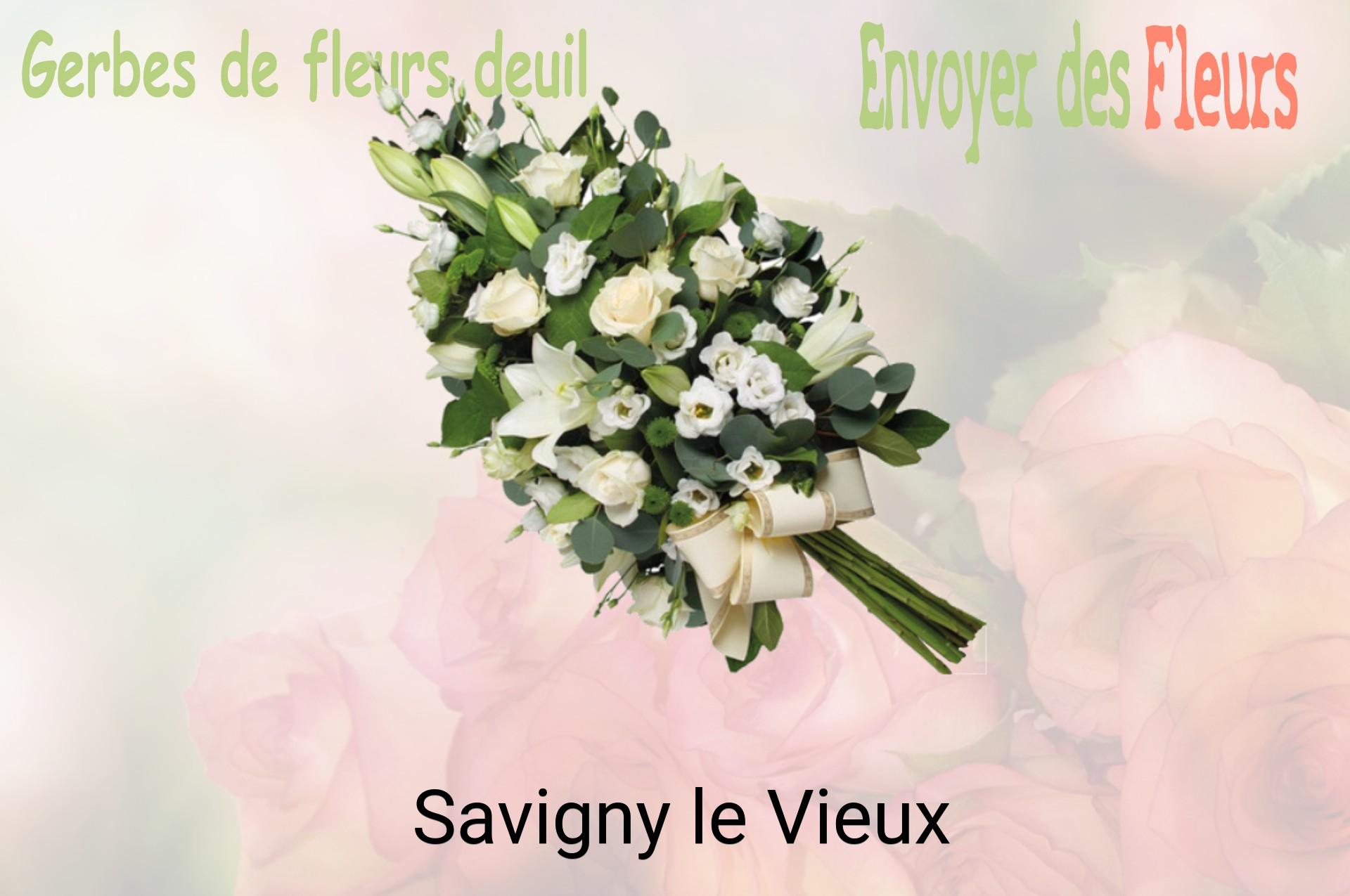 Gerbe de fleurs de deuil livrée à Savigny-le-Vieux